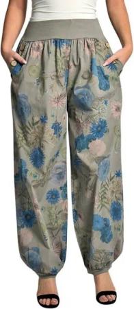 Mississhop Haremshose Baumwollhose Damenhose Aladinhose Blumenprint Sommerhose M. 277 (1-tlg)