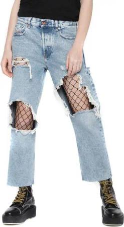 Diesel Straight-Jeans Diesel Aryel 0076N Damen Jeans Hose Straight