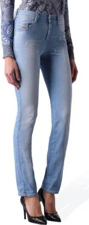 Diesel Straight-Jeans Diesel Sandy 0673F Stretch Damen Jeans Hose Slim Straight