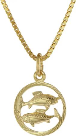 trendor 75990-03 Kinder Sternzeichen Fische 333 Gold + goldplattierte Kette