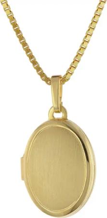 trendor 75973 Medaillon 333 Gelbgold mit Vergoldeter Silberkette