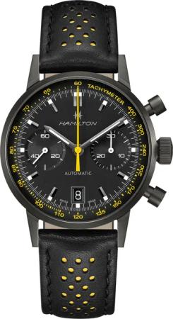 Hamilton H38446731 Herrenuhr Intra-Matic Auto Chrono Schwarz/Gelb