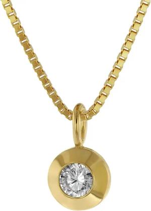 trendor 75042 Gold Anhänger mit Zirkonia an goldplattierter Kette