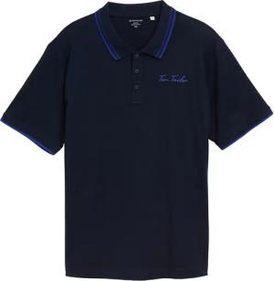 TOM TAILOR Herren Plus Size - Poloshirt mit Logo-Print aus Baumwolle, blau, Uni, Gr. 4XL