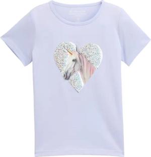 TOM TAILOR Mädchen T-Shirt mit Wendepailletten, lila, Uni, Gr. 104/110