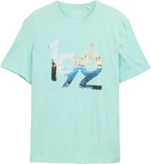 TOM TAILOR Herren T-Shirt mit Foto-Print, grün, Uni, Gr. XXL