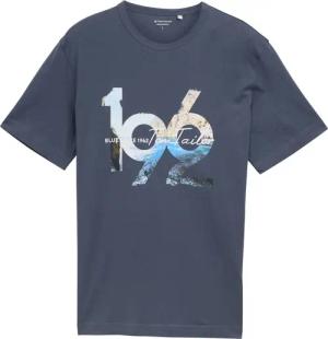 TOM TAILOR Herren T-Shirt mit Foto-Print, grau, Uni, Gr. M