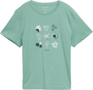 TOM TAILOR Damen T-Shirt mit Print, grün, Uni, Gr. XXXL