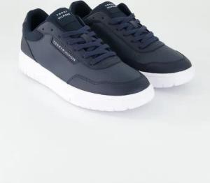 Tommy Hilfiger Schuhe - TH Basket Core LTH Pinperf Textil und Synthetik (Blau, Gr. 45)