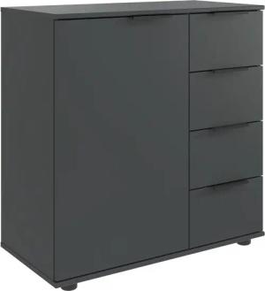 Wimex Kombikommode "Tilburg, 81x43x83cm, Made in Germany", mit schwarzen Metallgriffen, Stauraum hinter 1 Tür und in 4 Schubladen
