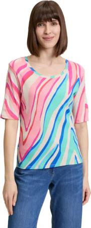 Betty Barclay Kurzarmshirt "Betty Barclay Basic Shirt mit Rippenstruktur", (1 tlg.), Druck