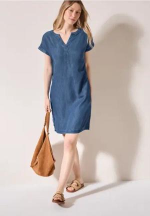 Cecil Damen Kurzes Denim Kleid in Blau, Gr: XXL