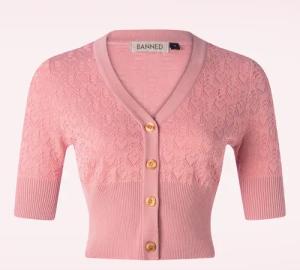 Love Heart Strickjacke in Puderrosa