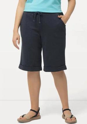 Ulla Popken Jeansshorts Sweatshorts Mary weites gerades Bein Elastikbund