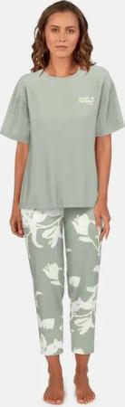 TOM TAILOR Capri-Pyjama Kenmare (2 tlg) Uni Oberteil, Hose mit floralem Muster