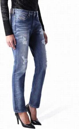 Diesel Straight-Jeans Diesel Rizzo 0848I Destroyed Damen Jeans Hose Slim Straight