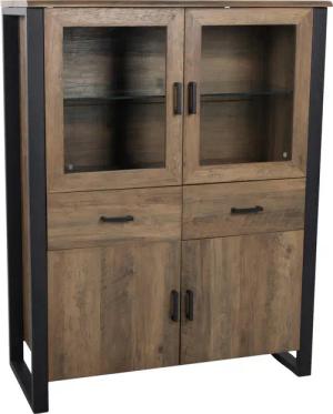 Highboard Ute Akazie Nachbildung schwarz MDF B/H/T: ca. 100x130x45 cm