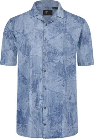 JP1880 Denim-Kurzarmhemd mit tropischem Print