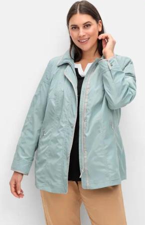 Sheego Jacke mit silberfarbenen Kontrastdetails, jade, Gr.40