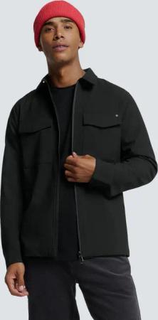 NO EXCESS Langarmhemd "No Excess Overshirt mit Zip-Verschluss"