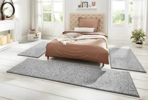 HANSE Home Bettumrandung "Wolly 2", (3 tlg.), Bettvorleger, 3-teiliger Läufer Set, Unifarben, Kurzflor, Bettläufer
