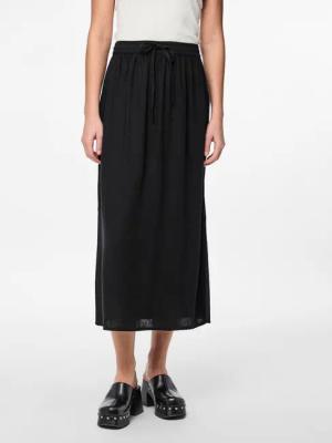 pieces Sommerrock "PCPIA MW ANKLE SKIRT WVN NOOS", mit Leinen