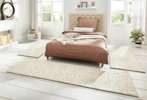 HANSE Home Bettumrandung "Wolly 2", (3 tlg.), Bettvorleger, 3-teiliger Läufer Set, Unifarben, Kurzflor, Bettläufer