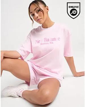 New Balance Tones Boyfriend T-Shirt - Damen, Pink