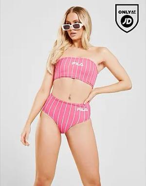 Fila Stripe High Waist Bikinihose Damen - Damen, Pink