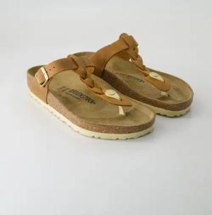 Birkenstock Schuhe - Gizeh Braided Leder Leder (Braun, Gr. 40)