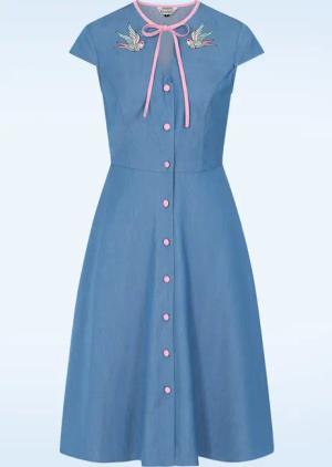 Millie Swallow Kleid in Denim