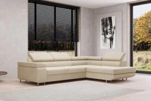 MOEBLO Ecksofa BUZZ L, Samt/Velour, Verstellbaren Kopfstützen, mit Schlaffunktion, mit Bettkasten Funktionalität Polsterecke, Modulares Sofa Hochwertige Materialien, (BxHxT): 275x90x202cm
