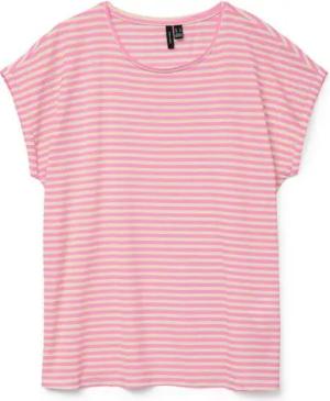 Vero Moda Rundhalsshirt VMAVA PLAIN SS TOP STRIPE GA JRS NOOS