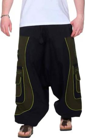 KUNST UND MAGIE Haremshose Cargohose Hippie Haremshose Goahose Flower of Life Pluderhose Hose