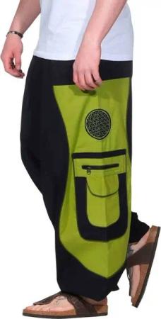KUNST UND MAGIE Haremshose Cargohose Hippie Haremshose Goa Hose Lebensblume Pluderhose Unisex Psy