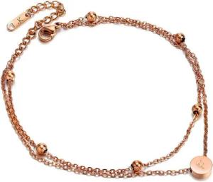 Kim Johanson Fußkette Buchstaben A-Z in Rosegold (1-tlg), mit Kugeln