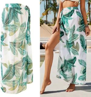 RWEUOQ Sommerrock Frauen langes Strandkleid Poncho, Strandkleid Sommer Bikini Cover up (Damen Mädchen Side Split Salon Strandkleider) Chiffon Bademode Wickelrock Strandkleider