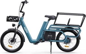 Vankel E-Bike OT01 E-Lastenbike, E-Cargo, Super Tragfähigkeit 150kg, Shimano, Kettenschaltung, Heckmotor, 1300 Wh, Lastenrad mit 48V 27 Ah Akku, 20x2,6’’ Reifen, Belastung bis 150 kg