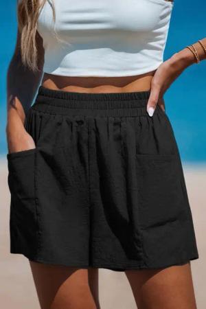 Schwarz Baumwollshorts