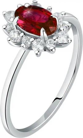 Live Diamond Diamantring, Rubin (synthetisch), Lab Grown