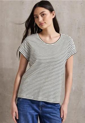 Street One Studio Frauen Gestreiftes Shirt in Grün, Gr: 42