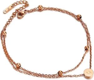 Kim Johanson Fußkette Buchstaben A-Z in Rosegold (1-tlg), mit Kugeln