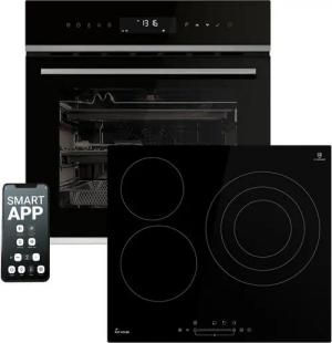 KKT KOLBE Backofen-Set Backofen und Kochfeld SET8317HCKF593SP, mit 2-fach-Teleskopauszug, Herdset / WiFi Smart App / Heißluft / Drehspieß / Grill