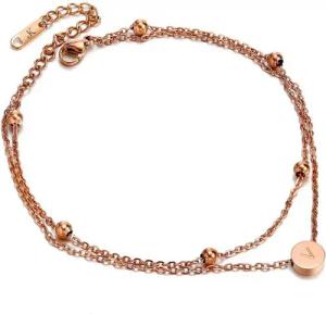 Kim Johanson Fußkette Buchstaben A-Z in Rosegold (1-tlg), mit Kugeln