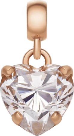 Daniel Wellington DW Charm Heart Crystal 12x6mm Rose Gold/White