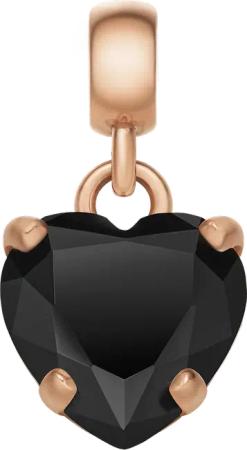 Daniel Wellington DW Charm Heart Crystal 12x6mm Rose Gold/Black