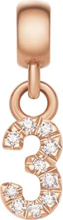 Daniel Wellington DW Charm Number 3 Rose Gold