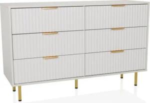 hjh LIVING Sideboard HJELLE Kommode H/B/T: 75.0 x 120.0 x 40.0 cm, Moderne Kommode mit Schubladen, Schubladenkommode mit goldenen Details