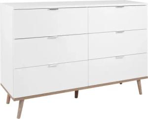 Kommode Göteborg weiß Eiche Sonoma Nachbildung B/H/T: ca. 120x87x40 cm