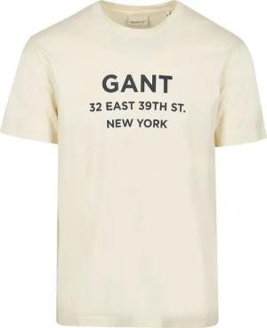 Gant T-shirt Graphic Logo Ecru - Größe XXL